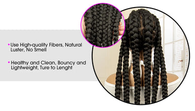 36 inches Synthetic Full Lace Wig for Black Women Braided Wig Lace Frontal Box Braids Wig Women Synthetic Braided