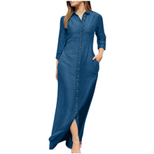 Elegant Long Dress For Women Spring Autumn Long Sleeve Solid Color Cotton And Linen Shirt Dresses Casual Button Dress Robe Femme