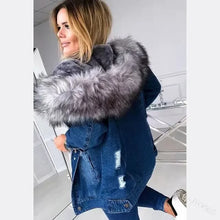 Women's Winter Large Size Denim Warm Jacket