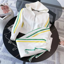 Spring and Autumn New Casual Sports Set for Women, Fashionable and Western Style Street Explosion Running Hoodie Two Piece Set