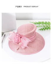 Luxury Blue Sinamay Church Hat For Women Elegant Feather Wedding Bridal Bowler Hats Cocktail Party Derby Cap Chapeau Femme