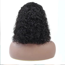 Vietnamese Super Double Drawn Water Wave Curly13x4 Frontal Bob Wig with 100%Human Hair Natural Black 210%Density For Black Women