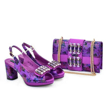 New Arrival Women Shoes and Bags To Match Set Italy Lady Peep Toe Shoes Sexy Wedding Party Sandals Rhinestone Women Pumps