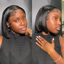 200 Density Straight Short Bob Lace Wig 13x4 Lace Closure Bob Wigs 100% Human Hair 4x4 Lace Front Wig For Black Women 12 14 Inch