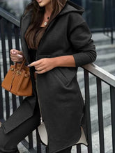 Women's Hooded Zipper Long Coats Tracksuit