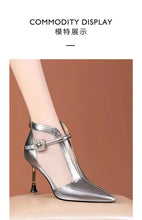 Women's High Heel Sandals Thin Heels Pointed Tip Buckle Women Ankle Boots Side Cutout Sexy Sandalias De Tacón Summer New Style