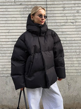 Women's Winter Cotton Loose Puffer Padded Solid Parkas Coat Female