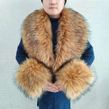 Women's Warm Fluffy Shawl Fashionable Artificial Fluffy Collar Scarve