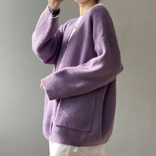 Rimcoy 2025 Chic Yellow Sweater Cardigan Women Lazy Wind Single-Breasted Knitted Cardigan Women Solid V Neck Cardigans Female