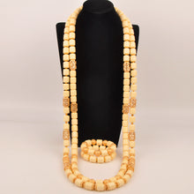 African Wedding Couple Set Orange Artificial Coral Beads Jewelry Set