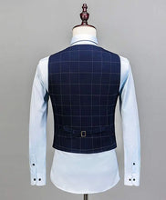 Men's Checked Three Pieces Tuxedos Formal Leisure One Button Notch Lapel Suit  Groom Business Tuxedos men suits wedding prom sui