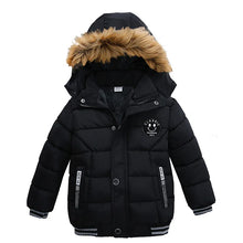 2025 Winter Children Warm Clothing Boys Down Jacket Baby Polyester Fiber Hooded Coat Thicken Outerwear Kids Solid Color Parka