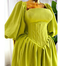 CM.YAYA Women Long Lantern Sleeve Square Collar Big Swing Long Maxi Dress 2024 Fall Birthday Sexy Party Evening Dresses Vestidos