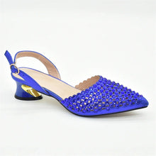 Italian Shoes with Matching Bags Set Decorated with Rhinestone African Shoes for Women Mid Heels Party Pumps  Plus Size Heels 43