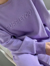 Women's Purple Sports Suit Spring And Autumn 2023 New Casual Fashion Style Loose Long Sleeve Sweater Tops Pants 2 Two Piece Set
