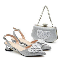 Ladies Shoe and Bag Set Latest Designers Luxury Italian Party Shoes and Bag Set for Women Rhinestone Wedding Bride Shoes Woman