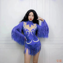 Stage Latin dance cha-cha dance practice suit stretch slim skirt fringe flash small diamond pearl design suit