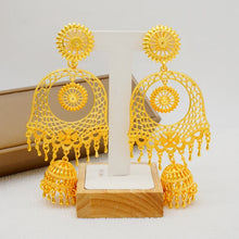 Luxury African Gold Color Tassel Drop Dangle Earring For Wedding Party Jewelry Dubai Arabic Indian Copper Long Hanging Earrings