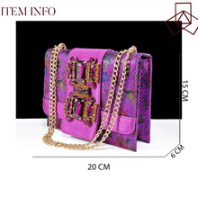 QSGFC Elegant Women Heels for Peep Toe Good Material Design Rhinestone Purple Sandals Italian Shoes and Bags Matching Set 2024