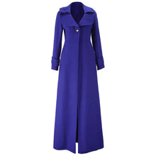 Long Women's Woolen Autumn Winter Single Breasted Trench Coat