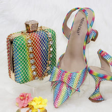 2023 New Arrivals Special Design Purple Color African Women Shoes and Bag Set