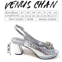 2025 Fashion Open Toe Women Strange Heels Bigger Size Fashion Rhinestone Decoration Purple Shoes And Bag Set Party Bag