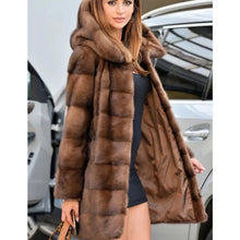 Women's Luxury Hooded Faux Fur Mid-length Jacket