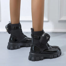 Women Motorcycle Leather Classic Punk Boots