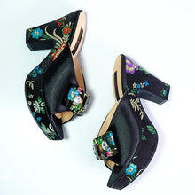 Fashion Women's Shoes High Heels Sexy Ladies Party Wedding Pattern Embroidery Mules High Heel Sandal Casual Beach Shoes For Lady