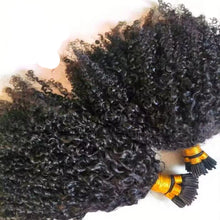Women's Burmese Afro Kinky Curly I Tip Micro-links Human Hair Extensions