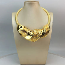 Hot Selling Italian Gold Plated Jewelry Women's Wedding Party Banquet Big Pendant Light Weight Bold Jewelry Sets FHK16803