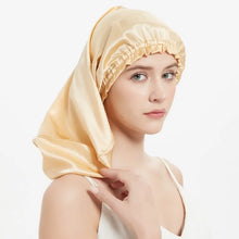 100% Mulberry Silk Sleep Cap for Long Hair Bonnet with Soft Elastic Band for Woman Hair Care