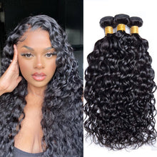 Water Wave Human Hair Bundles Curly Deep Wave 3 Bundles  Brazilian Natural Black Human Hair Remy Hair 100% Human Hair Natural