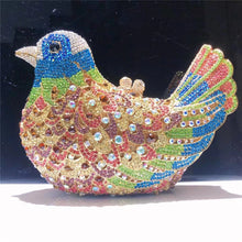 Latest Design Women Wedding Clutches Bags Purse for Bride Colorful Diamonds Purse Handbag Animal Bird Handmade Bridal Purses
