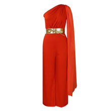 Elegant Jumpsuits & Rompers for Woman One Shoulder Flying Sleeve High Waisted Luxury Birthday Party Dinner Outfits Overalls 2024