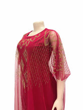 Fake Two-Piece African Dresses for Women 2025 Traditional Nigeria Mesh Hot Drill Caftan Dress Abaya Musulman Robe Femme Clothes