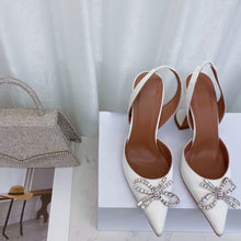 2023 New High Heels Women's Rhinestone Bow Pointy Glasses with Stilettos and Sandals Women.
