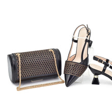 New Arrival Women Italian Shoes and Matching Bags Sets Decorated with Rhinestone Fashion Party Shoes and Bag Match for Women
