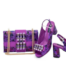 New Arrival Italian Shoes and Bags Matching Set 2025 Wedding Shoes for Women Bride Luxury Full Rhinestone Party Pumps for Ladies