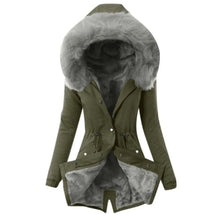 Women's Faux Fur Collar Hooded Warm Cotton Jacket