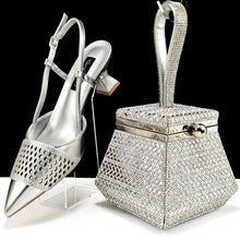 Nigeria Fashion Rhinestone-encrusted Ladies Party Shoes And Special bag High Heels And Dual Purpose Mini Bag Women's Shoes