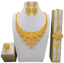 New Bridal Jewelry Set Dubai Necklace Earrings For Women Wedding 24k Gold Plated African Jwellery Bridesmaid Party Gift