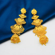 African women's long gold-plated earrings with Middle Eastern earrings