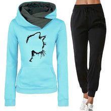 Womens Print Hooded Jogging Pants Sets