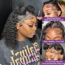 13X4 Brazilian Kinky Curly BoB Lace Frontal Wigs For Women Glueless 180 Density Preplucked 100% Human Hair Wig Deep Curls Wig