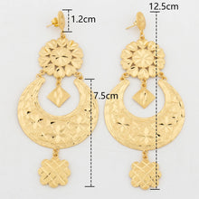 18K Gold Plated Luxury Drop Earring For Wedding African Party Banquet Jewelry Gift Dubai Big Copper Tassel Earrings Daily Wear