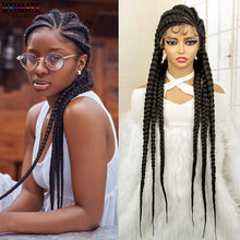 36 inches Synthetic Full Lace Wig for Black Women Braided Wig Lace Frontal Box Braids Wig Women Synthetic Braided