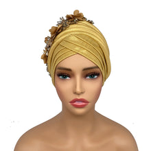 2024 New African Women's Turban Cap Nigeria Auto Gele Headtie Already Made Wedding Geles Female Head Wraps with Diamond Flower