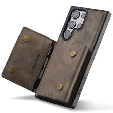 DG.Ming RFID Blocking Retro Flip Leather Case For Samsung Galaxy S25 S24 S22 S23 Ultra S24 FE Wallet Magnetic Cover Detachable