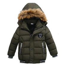 2025 Winter Children Warm Clothing Boys Down Jacket Baby Polyester Fiber Hooded Coat Thicken Outerwear Kids Solid Color Parka